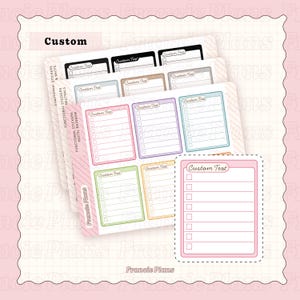 Custom Full Checklist Sticker Sheet / EC Compatible Functional Planner Stickers