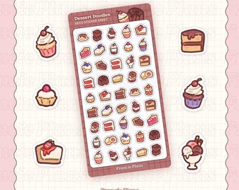 Dessert Doodle Stickers / Food Stickers for Planners & Journals