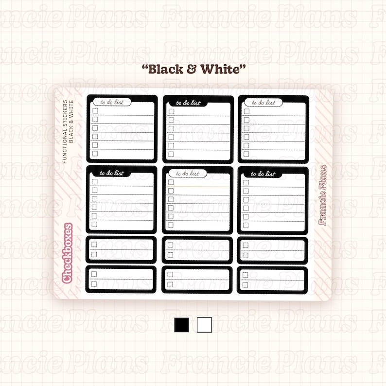 Sticker Chart Checkboxes Checklist Sticker Sheet / Essential Functional Stickers for Planners ...