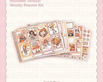 Autumn Weekly Planner Kit / Cozy Autumn Theme Sticker Sheets for Standard 7x9 EC Planners