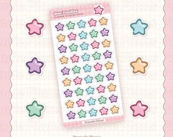 Star Icon Stickers / Functional Sticker Sheets for Bullet Journals and Planners, Different Colour Stars