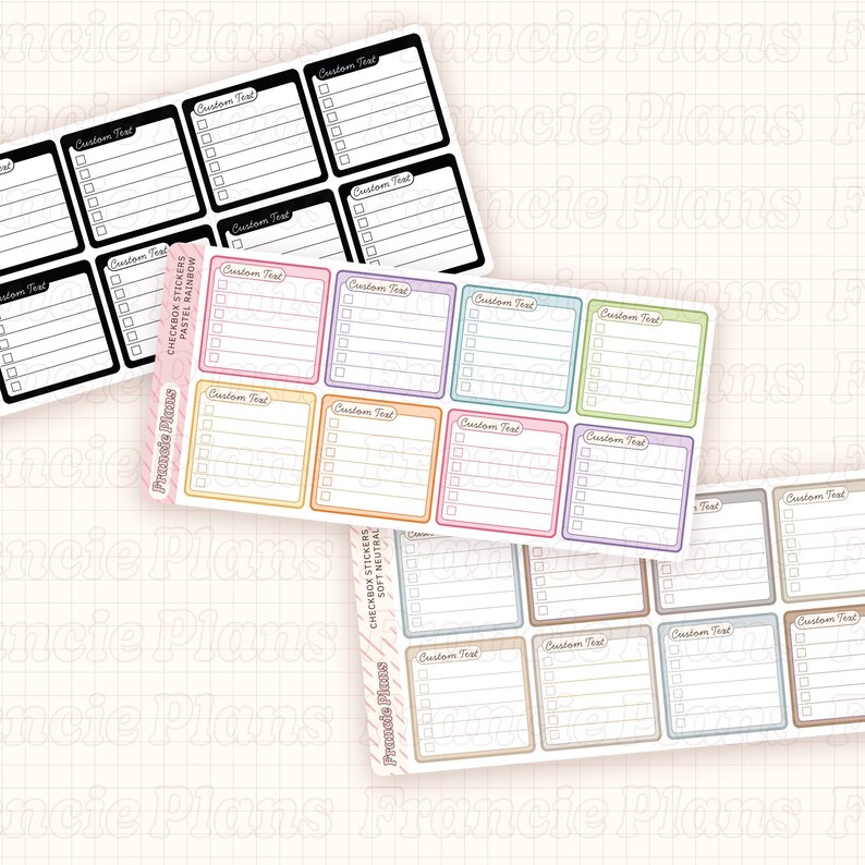 Custom Checklist Sticker Sheet / Customizable Functional Planner ...