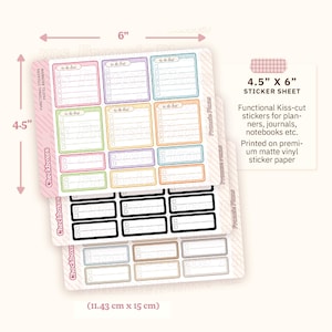 Sticker Chart Checkboxes Checklist Sticker Sheet / Essential Functional Stickers for Planners ...