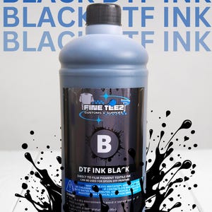 Premium DTF Black Ink-1000 ML, High-Quality, Vibrant, & Fade-Resistant for Direct to Film Printing.