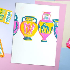 Cartão de felicitações em vaso grego