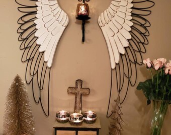 RAINBOW Gold /& Silver Angel Wings Wall Cross