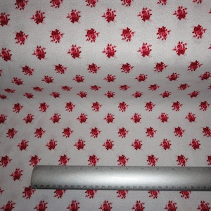 Tiny Red Rose Fabric Rosebud Cotton Material Cotton Fabric Red Roses Small Rose Fabric