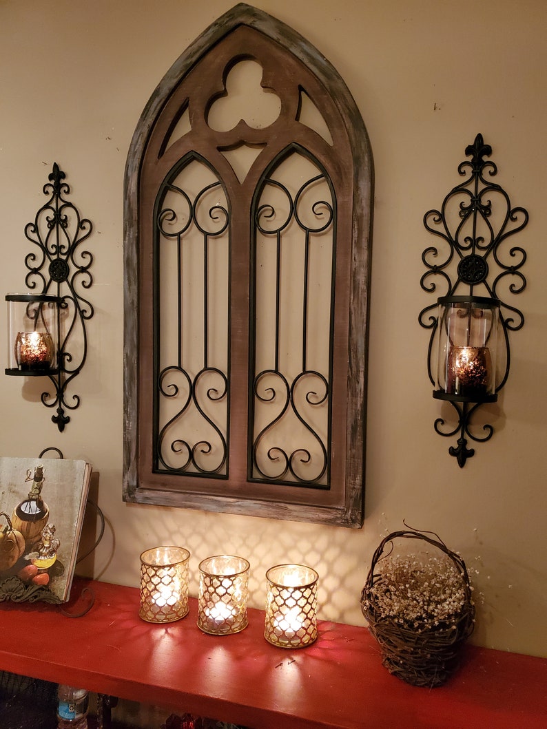 Church Window Farmhouse Cathedral Window Country Wall Etsy