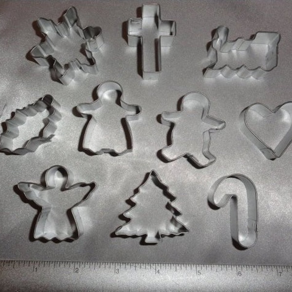 Christmas Cookie Cutters, Mini Cookie Cutters, Kids Crafts, Gingerbread Boy Girl, Snowflakes, Tree, Cross, Candy Cane, Cookie Recipe,