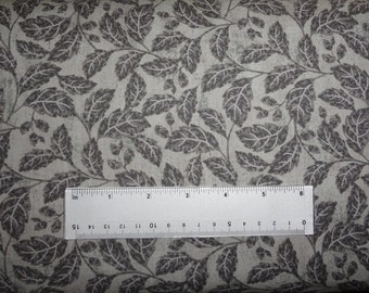 Leaf Print Cotton Fabric, Sewing Material By The Yard, 44" Wide