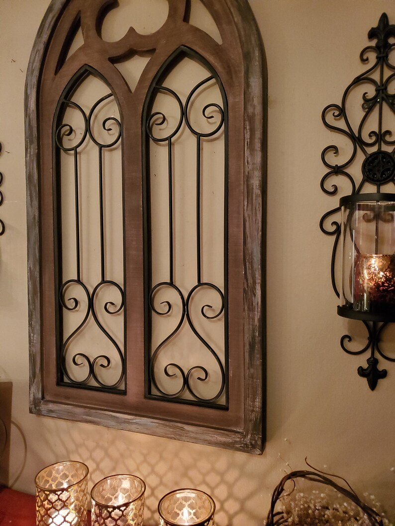 Church Window Farmhouse Cathedral Window Country Wall Etsy