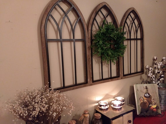 Farmhouse Wall Decor Arched Window And Wreath Rustic - Window Wall Art Ideas Farmhouse Wall Decor Arched Window And Wreath Rustic - Window Wall Art Ideas