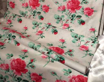Cabbage Rose Cotton Fabric, Free Spirit Sewing Material
