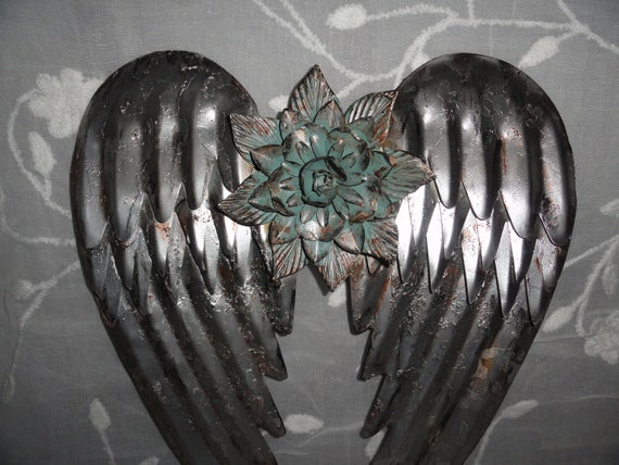 Shabby Chic Rustic 7/" Off White Angel Wings Heartfelt Spiritual Wall Decor