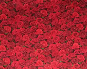 Red Rose Fabric, Cotton Fabric, By The Yard, Cotton Material, Robert Kaufman Fabric,
