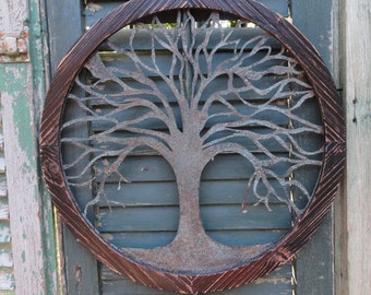 Tree of life, Metal wall decor, Spirituality, Positive Energy, Good Health, Bright Future, Symbolism, Distressed Art, DIY Decorating, Garden