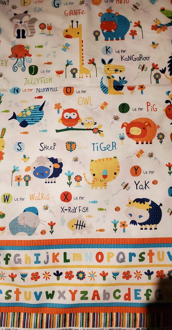 Educational Fabric Kids Fabric Cotton Fabric Cotton Etsy