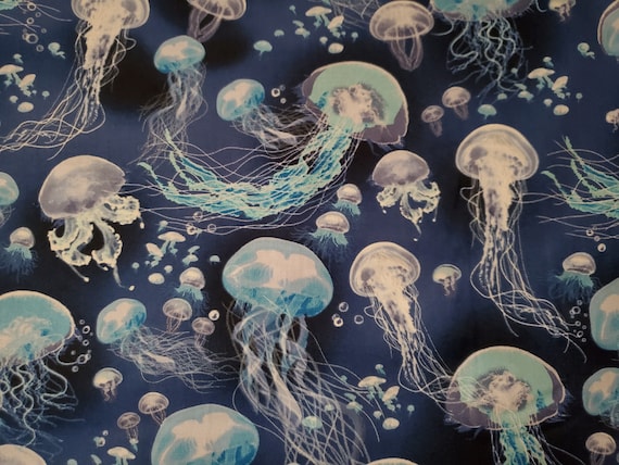 Jellyfish Fabric Beach Fabric 100% Cotton Material