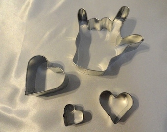 ASL I Love You Cookie Cutters, Heart Baking Set