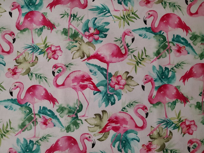 Flamingo Fabric Cotton Fabric Cotton Material by the Yard Etsy
