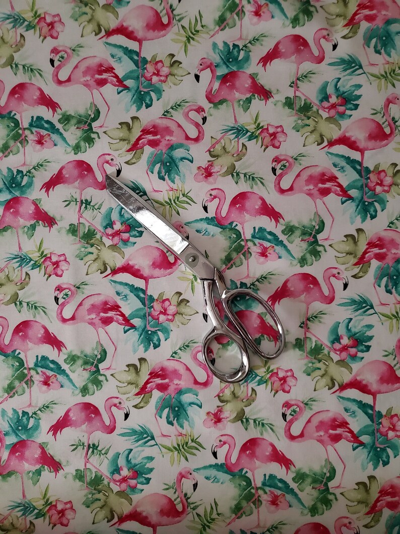 Flamingo Fabric Cotton Fabric Cotton Material by the Yard Etsy