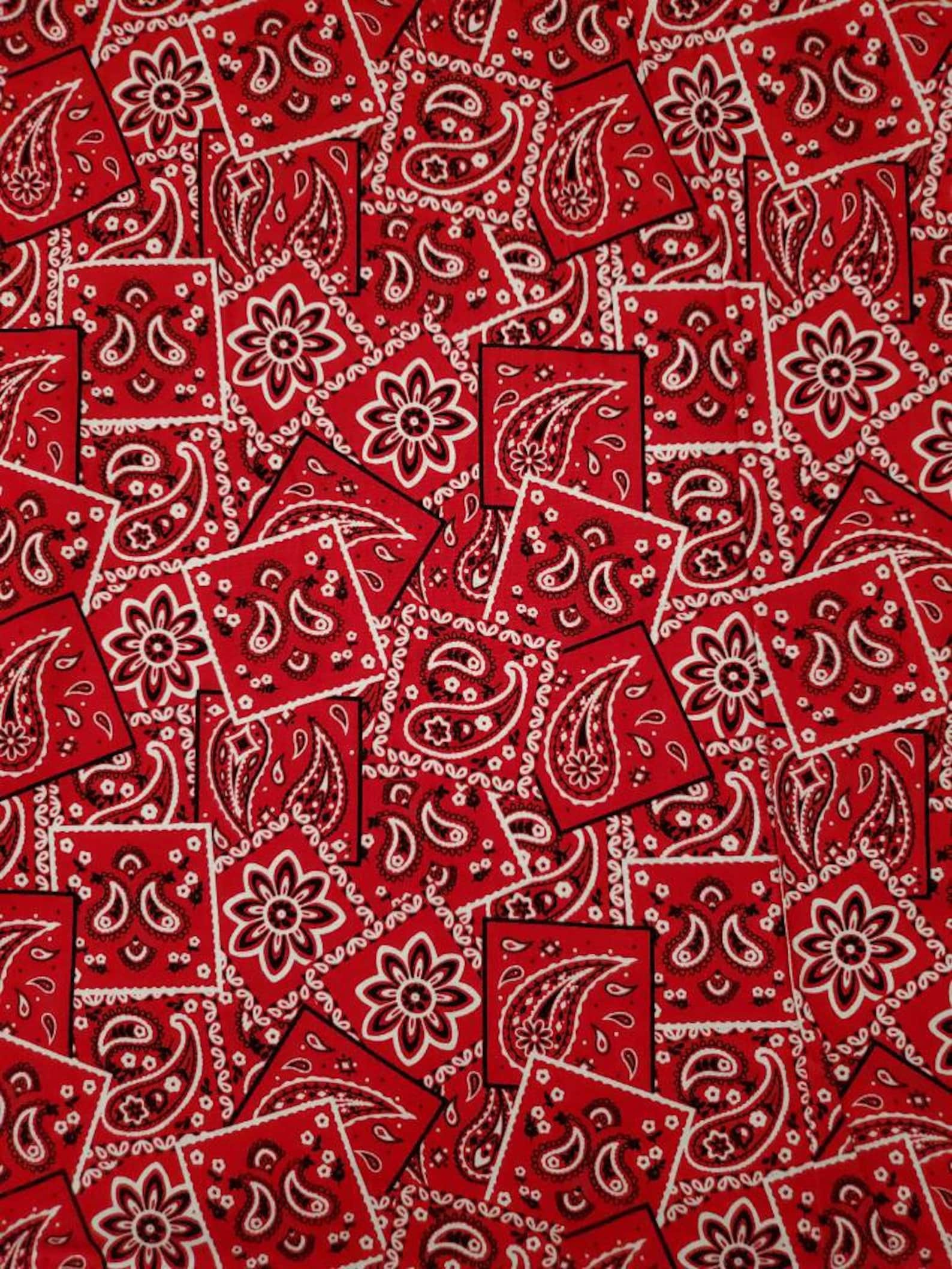 Cotton Material Red Bandana Fabric Bandana Cotton Fabric Etsy