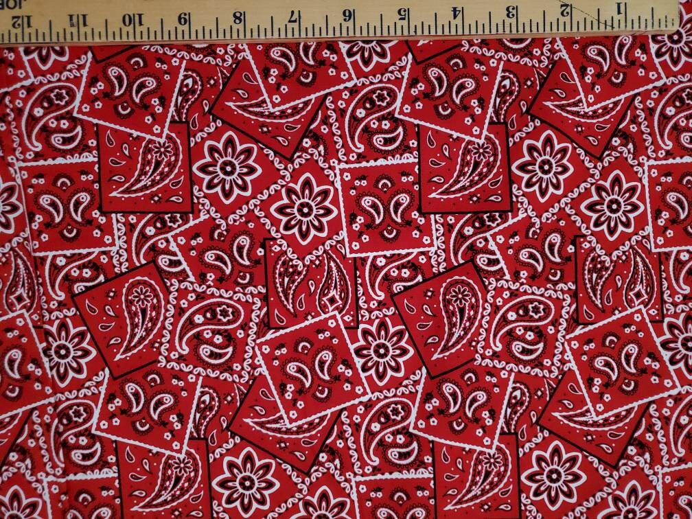 Cotton Material Red Bandana Fabric Bandana Cotton Fabric Etsy