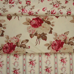 Rose Fabric, Sewing Supplies, Cotton Fabric, Cabbage Roses,by the Yard, Upholstery Fabric, Pillows,DIY Sewing,Material,twilll, Home Decor