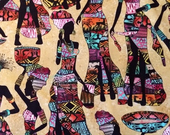 100% Cotton Fabric, African Ladies, African Print, African Woman, Cotton Material, By The Yard,