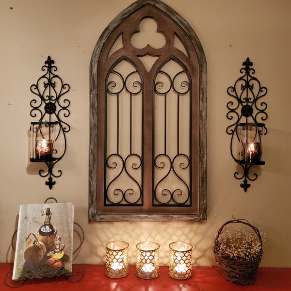 Window Wall Decor With Wreath Etsy