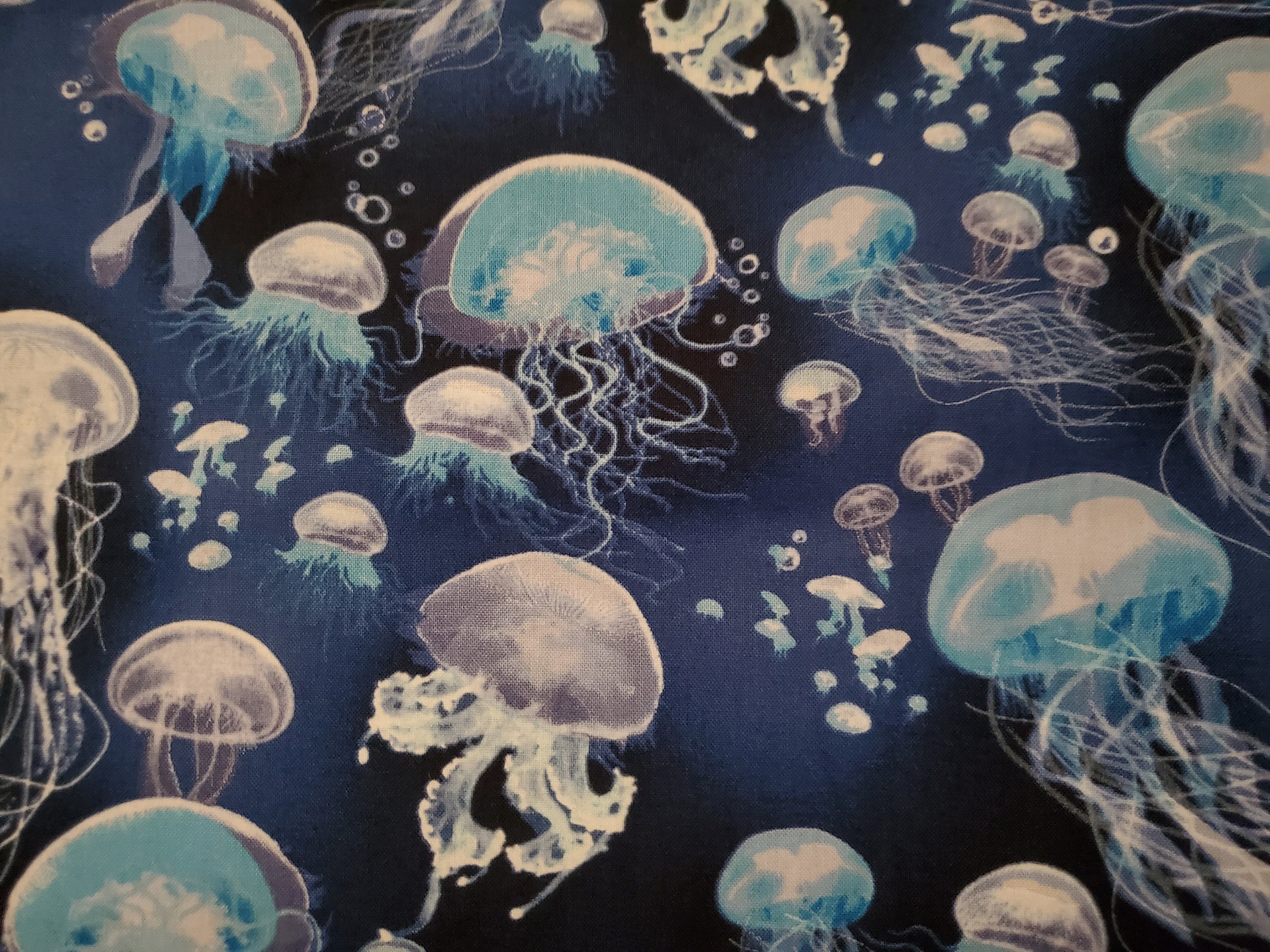 JELLYFISH Fabric Cotton Fabric Beach Fabric Cotton Etsy