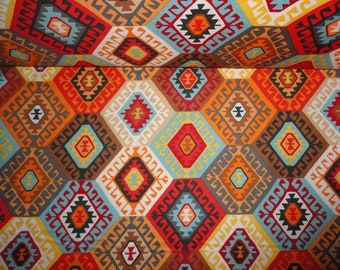 Tribal Fabric, Tribal Pattern, Southwestern Design, Geometric Fabric, Tribal Design, Cotton Fabric, Quilting Material,