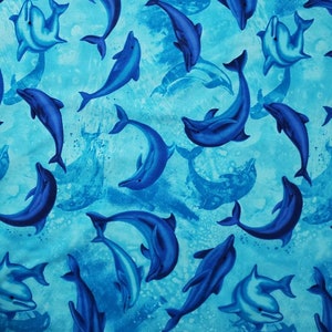 Dolphin Fabric, Beach Theme 100% Cotton Material, By the Yard bild 4
