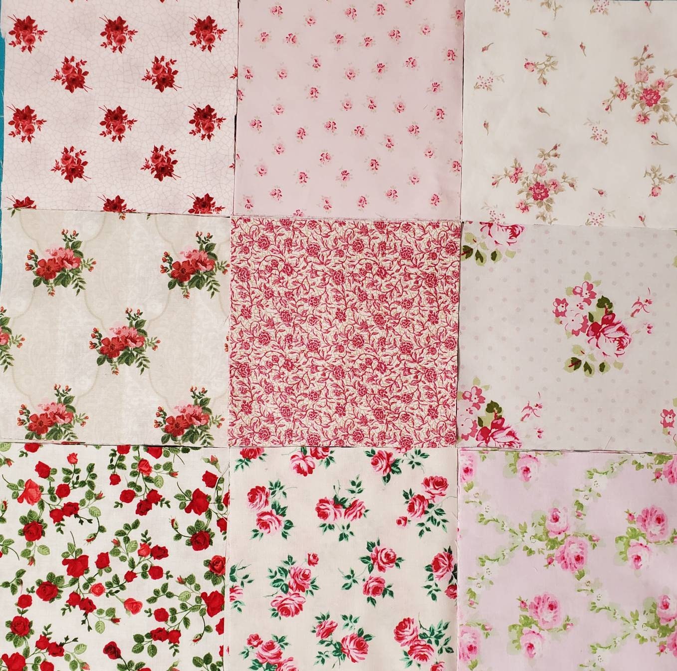 5 Inch Fabric Squares Quilting Squares Rose Fabric Squares Etsy