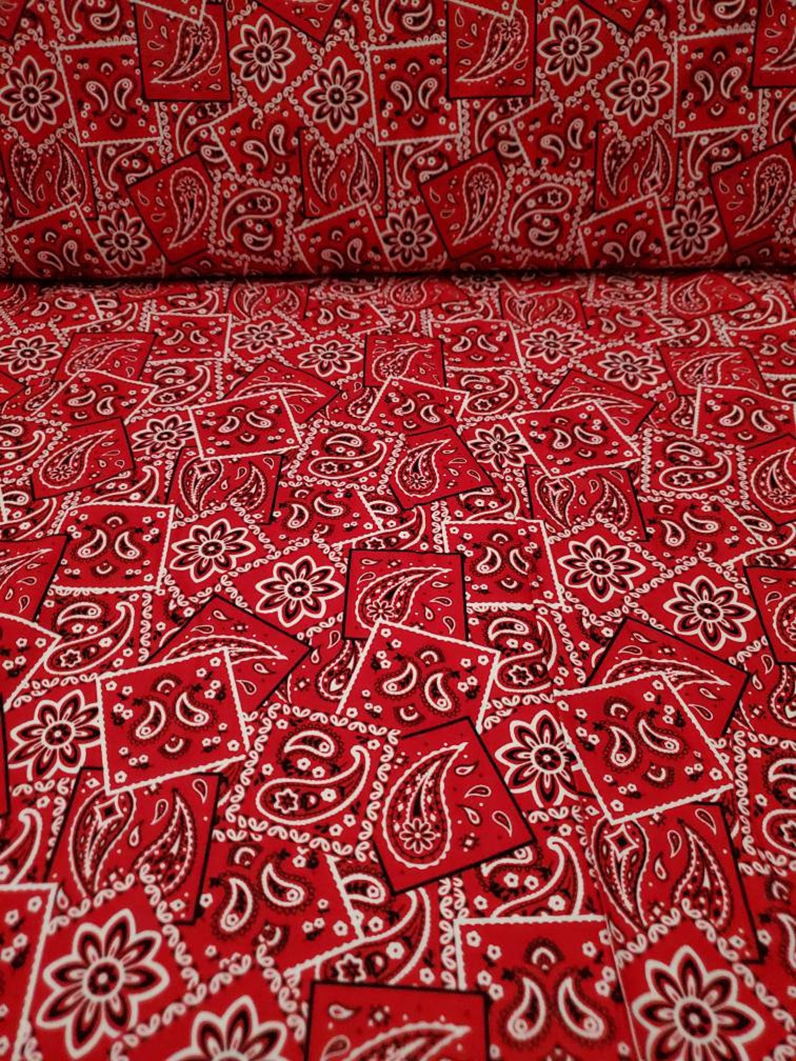 Cotton Material Red Bandana Fabric Bandana Cotton Fabric Etsy
