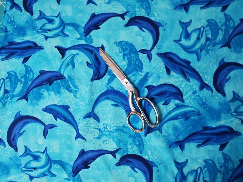 Dolphin Fabric, Beach Theme 100% Cotton Material, By the Yard bild 2