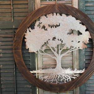 Tree of Life, Wall Decor, Wood and Metal, Spiritual, Rustic Decor, Gifts, Large Tree Decor, Bedroom Decor, galvanized, cottagexpressions