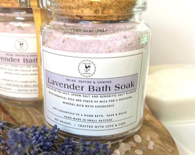 Handmade Artisan Bath Salts - Lavender Bath Soak (8oz)