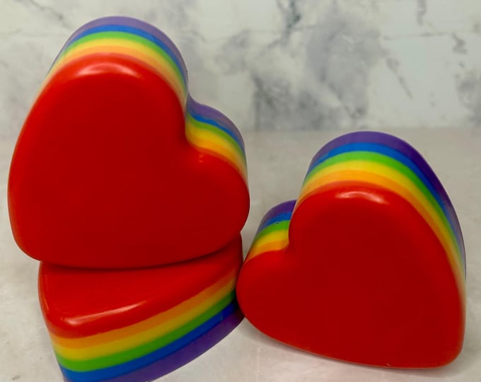 Handmade Artisan Heart Rainbow Soap - Custom (Goat Milk)