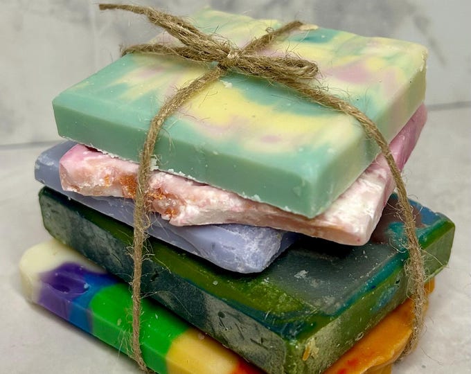 Handmade Artisan Sample Soap Pack - Tallow Soap Bar (5 Pieces)