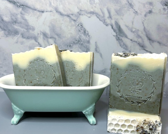Handmade Artisan All Natural Tallow Soap Bar - Lavender Honey & Beeswax