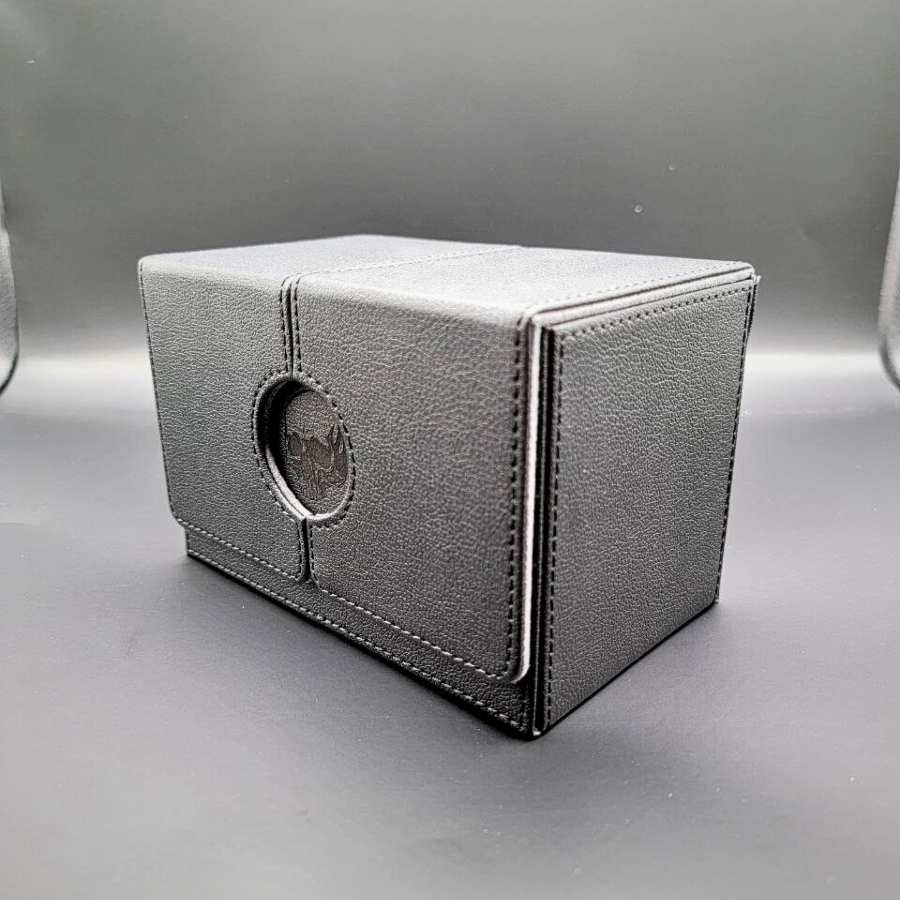 Black Skull Symbol 300+ Card Box MTG Card Box, Commander Deck, TCG
