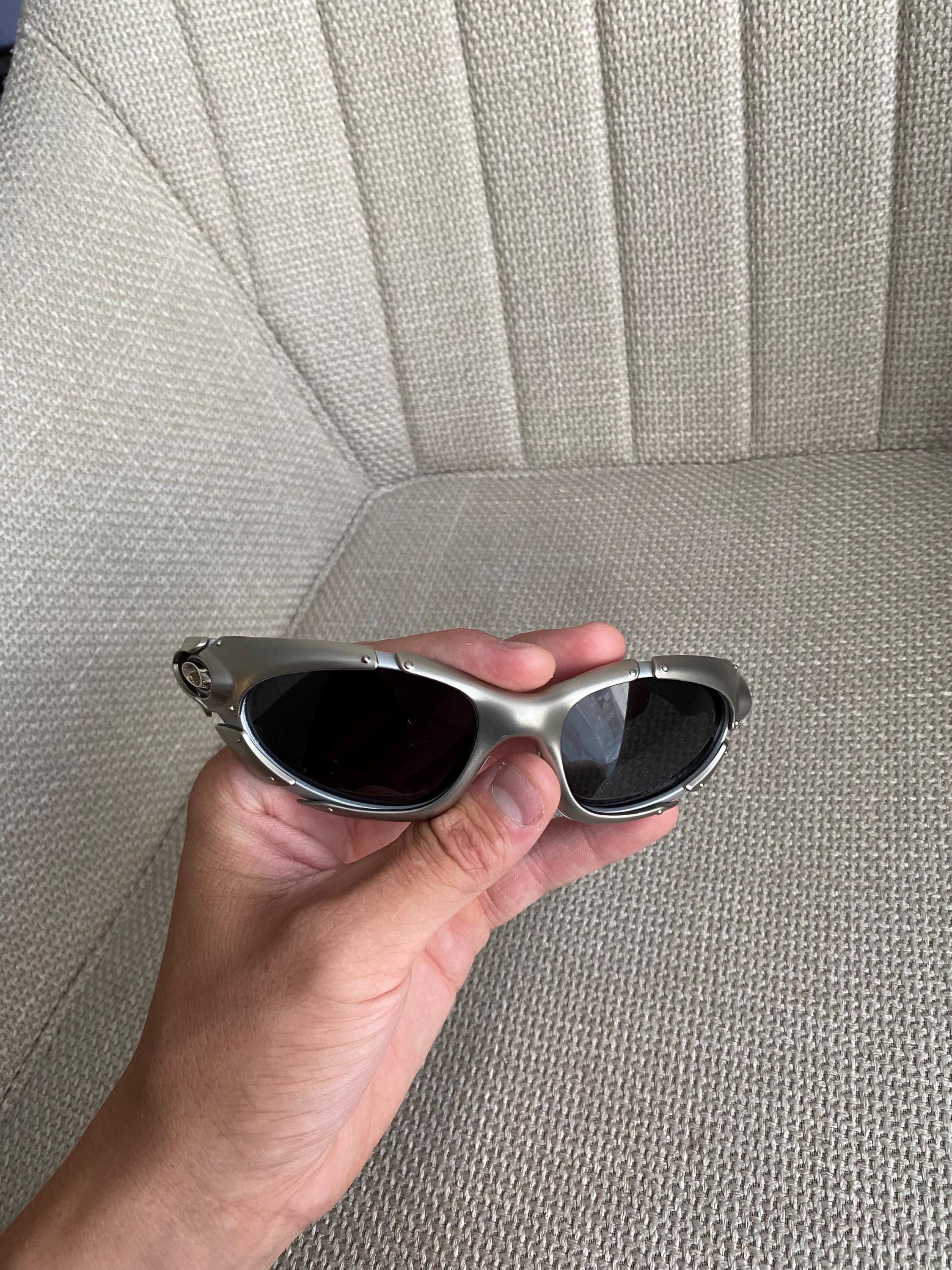 90's Silver Black Oakley Plate Splice Minute Y2k Rare Vintage