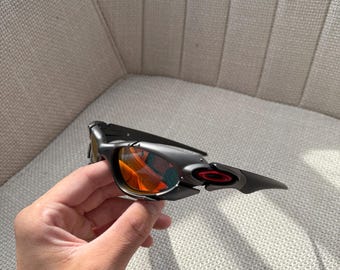 90's Silver Orange Oakley Plate Splice Minute Y2k Rare Vintage