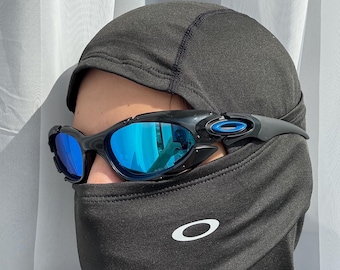 90’s black blue Oakley plate splice minute Y2k Rare Vintage Gorpcore Polarized Sunglasses USA