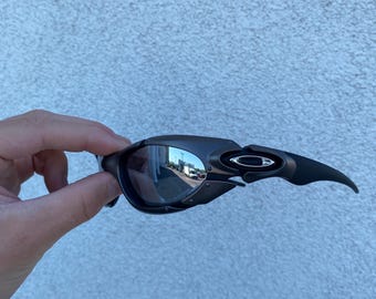 Gafas de sol polarizadas Oakley Plate Y2k de metal plateado y negro de los 90, estilo Gorpcore vintage, raras, estilo Travis Scott, estilo avantgarde, Opium, raras, japonesas.