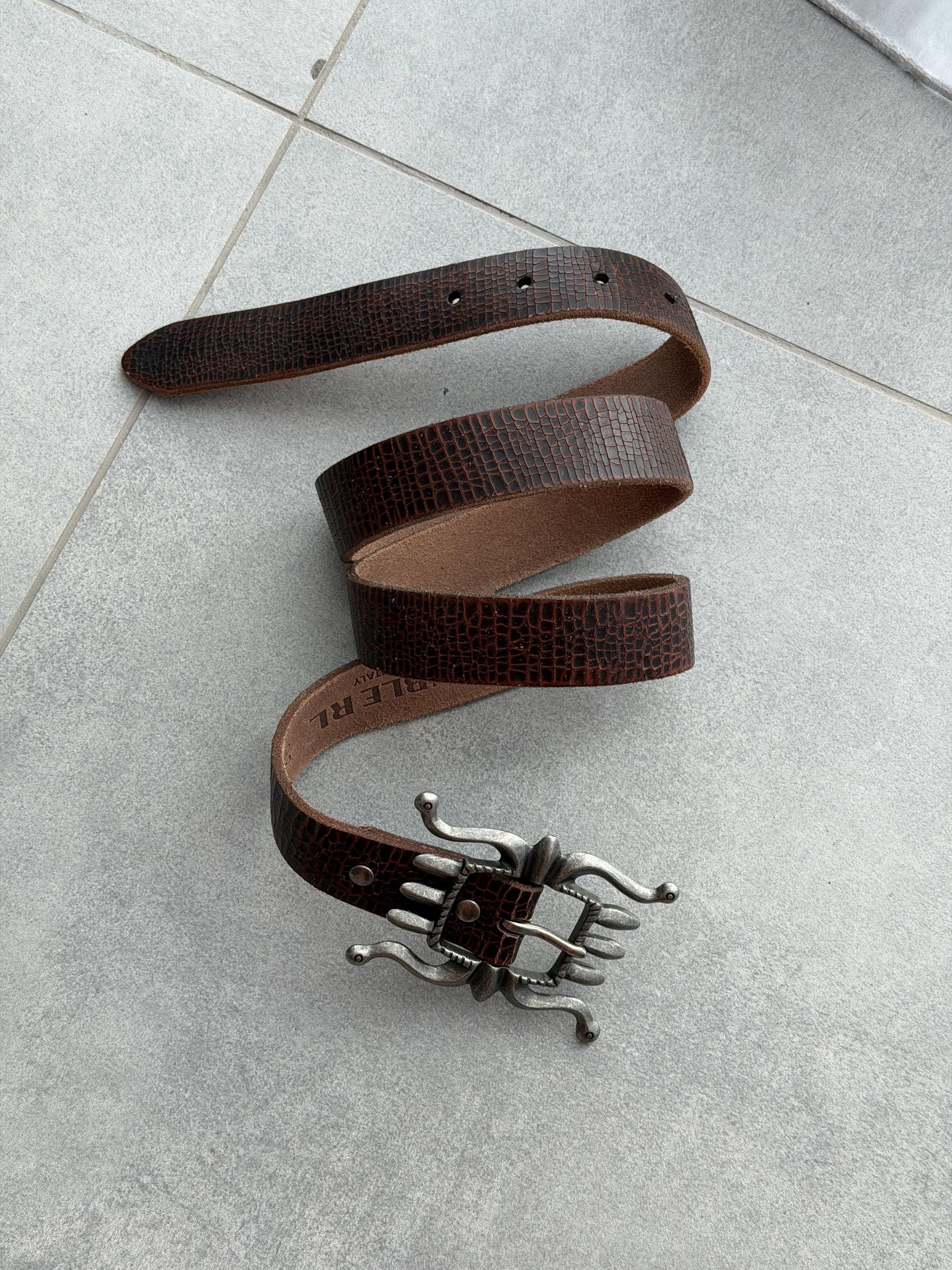 Vintage DOUBLE R RRL Brown Leather Belt by Polo Ralph Lauren  display picture 1