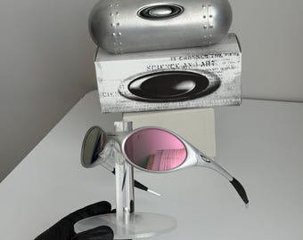 Vintage 90's Y2K Oakley Software Jacket Sunglasses Pewter Metal