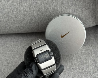 Nike D-line Men's Stainless Steel Digital Watch — Vintage Silver