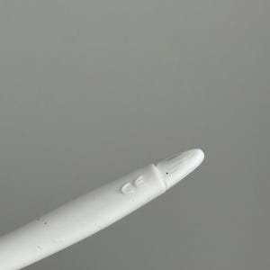 May include: A white stylus with a rounded tip and the letters "CE" printed on the side. The stylus is designed for use with a touchscreen device and is shown against a gray background.